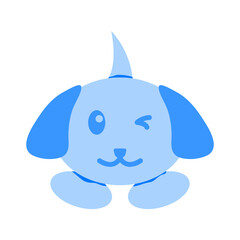 Cute Dog Blue Flat