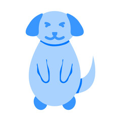 Cute Dog Blue Flat