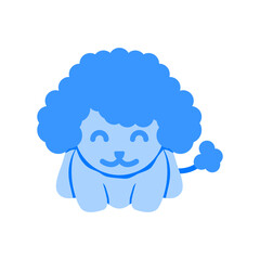 Cute Dog Blue Flat