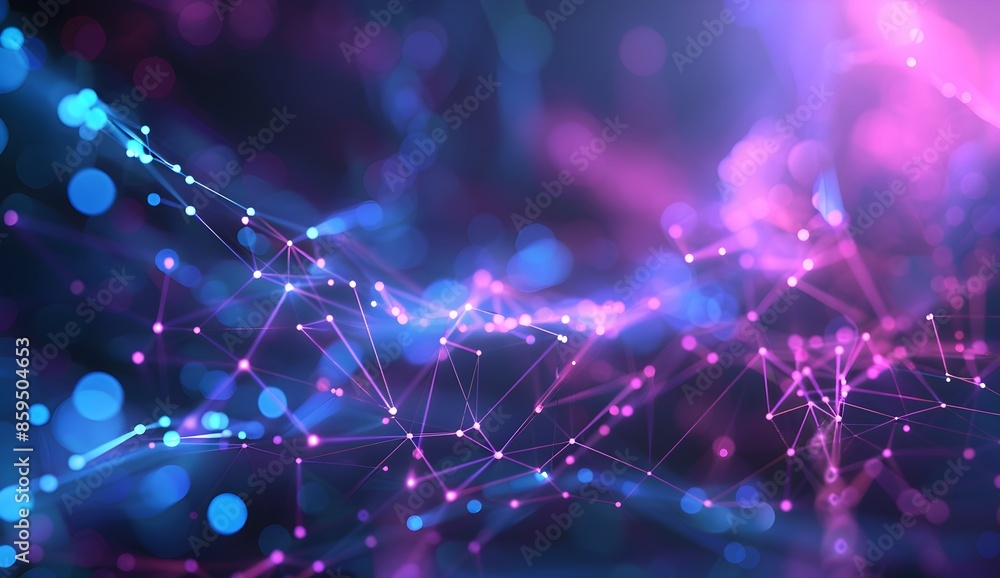 Poster a digital web of lines and glowing dots, representing the complex network that is data visualization