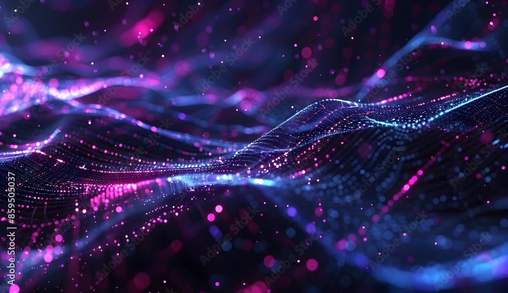 Poster a digital web of lines and glowing dots, representing the complex network that is data visualization
