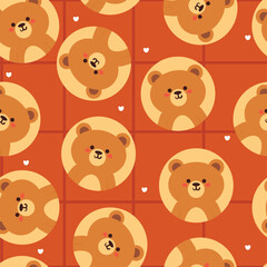 seamless pattern cartoon bears. cute animal wallpaper illustration for gift wrap paper