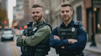 Fototapeta premium The police officers on duty