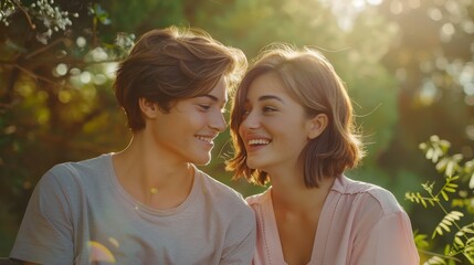 Fototapeta premium The young happy couple