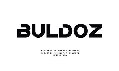 Modern Bold Font. Regular Italic and Number Typography urban style alphabet fonts for fashion, sport, technology, digital, movie, logo design, vector illustration