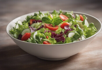 Collection of bowl of fresh garden salad isolated on a transparent background