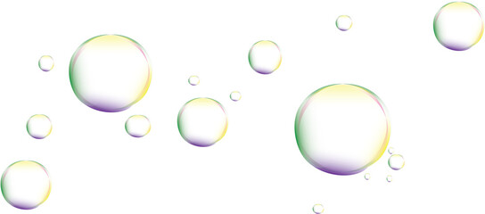 Colorfull Transparent Bubbles Isolated Transparent