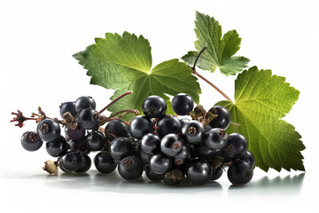 Black currant on background. Juicy black berries, fresh and sweet