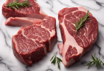 3 different cuts of premium steak each marbled to perfection highlighting the art of butchery isolat