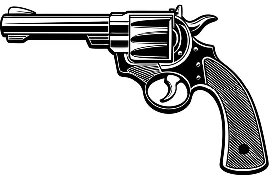 recommend clip art: Hand drawn gun silhouette vector