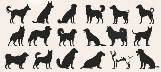 Diverse Dogs on White Background for Pet Lovers Generative AI