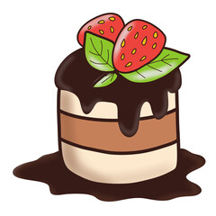 chocolate cake with strawberry