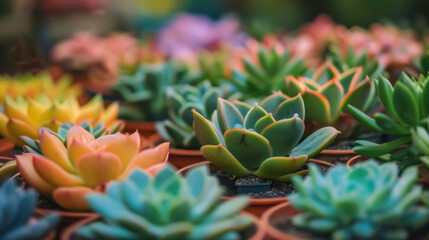 Fototapeta premium Colorful Succulent Plants Close-up