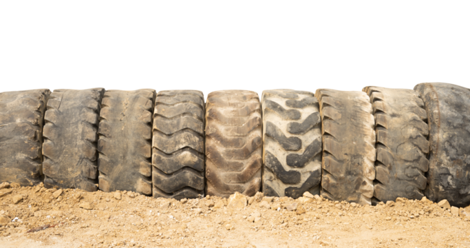 motocross obstacle tires. landscape view