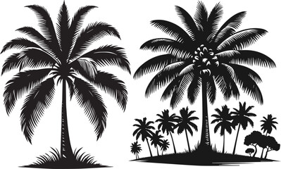 coconut tree vector illustration for t-shirt design
