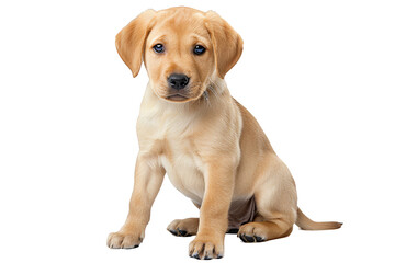 Golden labrador puppy on a transparent background
