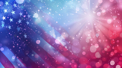 4th of July USA National Day background with flag and fireworks vector illustration, 