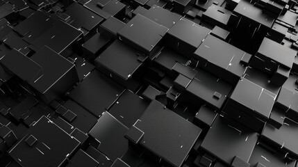 Fototapeta premium Abstract 3D Techno Noir. Generative AI