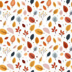 seamless pattern with leaves in autumn