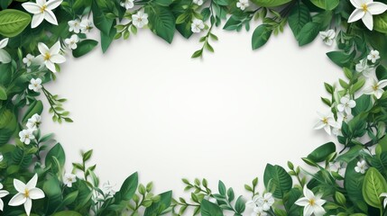 Fototapeta premium Floral wedding invitation mockup on white background for bridal save the date card design