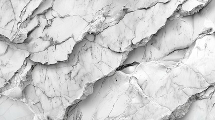 Obraz premium A detailed view of a white marble surface with numerous cracks and intricate vein patterns, highlighting the texture and natural beauty of the material.