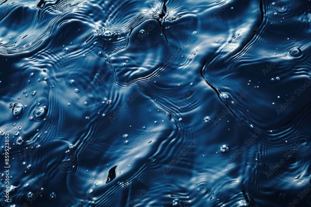 Poster blue abstract background texture with water ripples and waves. ai generative