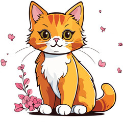 cute cat icon vecator art silutte