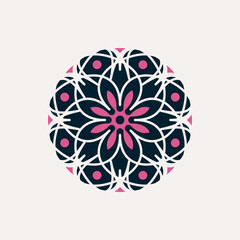 Arabic mosaic geometric symbol. Vector floral oriental ornamental logo template