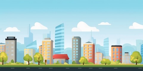 Sunny Cityscape Illustration