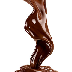 melted chocolate on white background