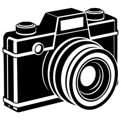 camera silhouette vector style white background
