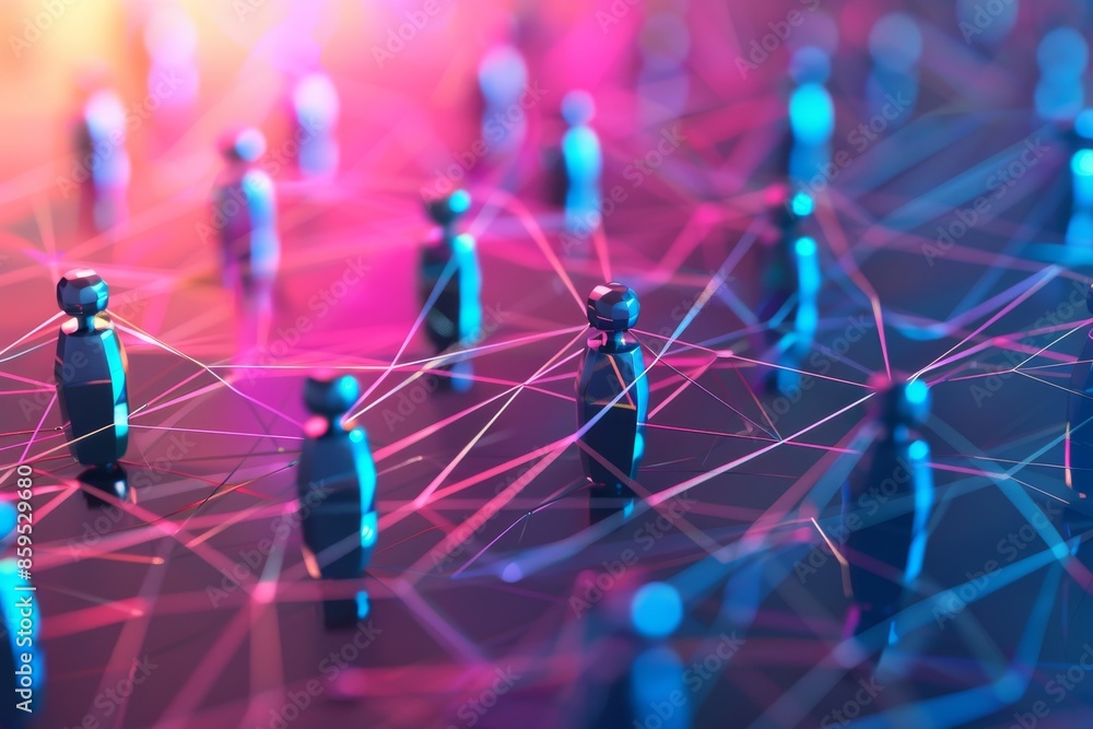 Poster Abstract background illustrating business networking.