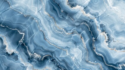 Obraz premium Abstract blue and white marble texture background. Swirling patterns and smooth, flowing lines.