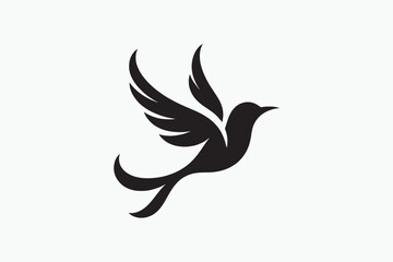 Bird silhouette vector style with white background