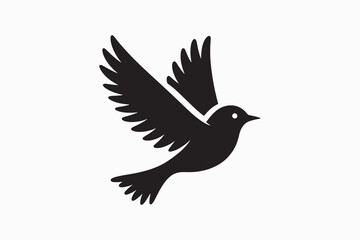 Bird silhouette vector style with white background