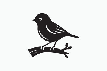 Bird silhouette vector style with white background