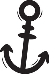 Illustration of hand-drawn anchor icon, travel and sea vectors
