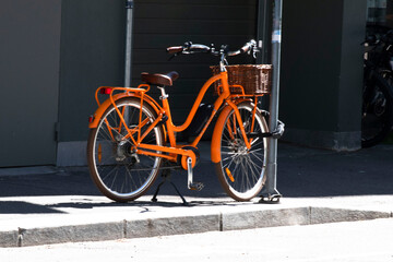 red bicycle on the street