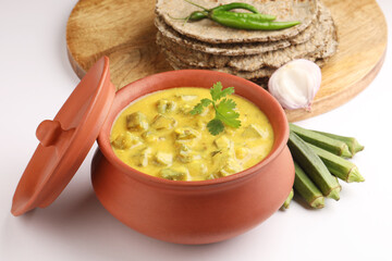 Dahi Bhindi, A preperation of Okra/Ladyfingers with Curd.It is prepared in several district of India.It has Tangy flavour.

