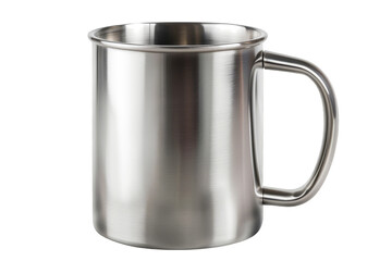 Metal mug on a transparent background