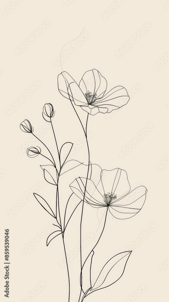 Poster minimalist line drawings creating a simple and modern background.