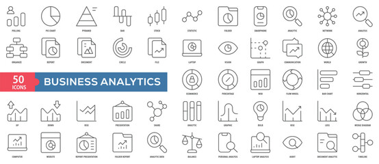 Business Analytics Icon Collection Set. Easy To Use, Easy To Edit And Simple Line Vector Icons.