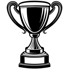  Realistic golden trophy or sport cup on stand on white background