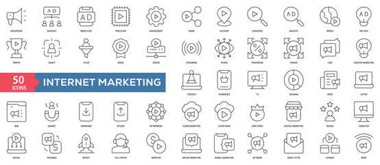 Internet Marketing Icon Collection Set. Easy To Use, Easy To Edit And Simple Line Vector Icons.