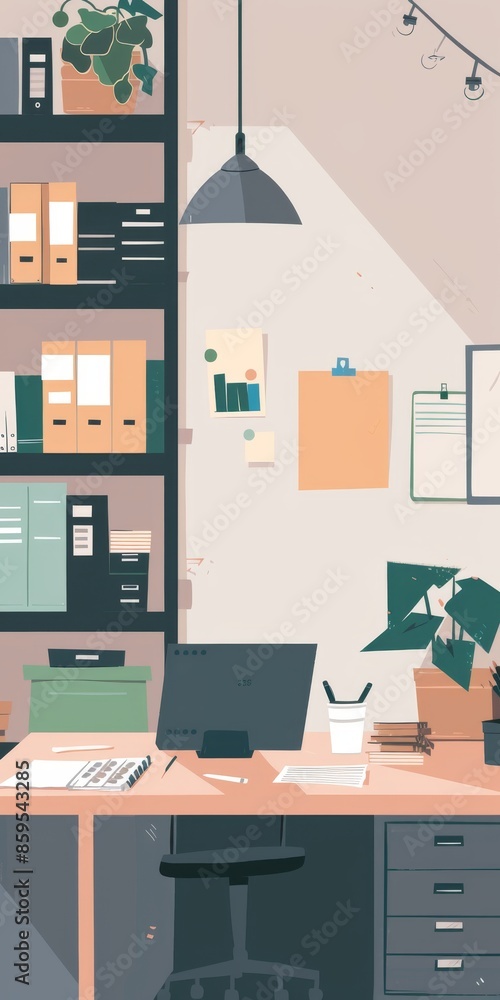 Poster Simple and uncluttered office background with a minimalist design.