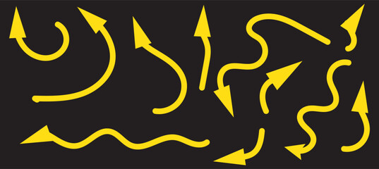Hand drawn arrows set, vector illustration graphic design elements.