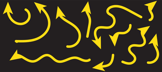 Hand drawn arrows set, vector illustration graphic design elements.