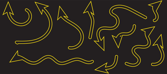 Hand drawn arrows set, vector illustration graphic design elements.