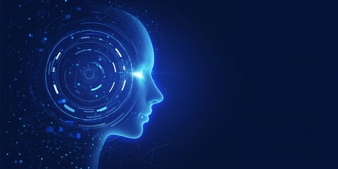 Obraz premium Technology digital simple face artificial intelligence concept