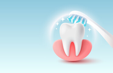 Protection of teeth, treatment against viruses and caries. Vector illustration